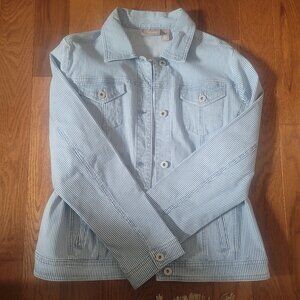Chico's striped denim jacket